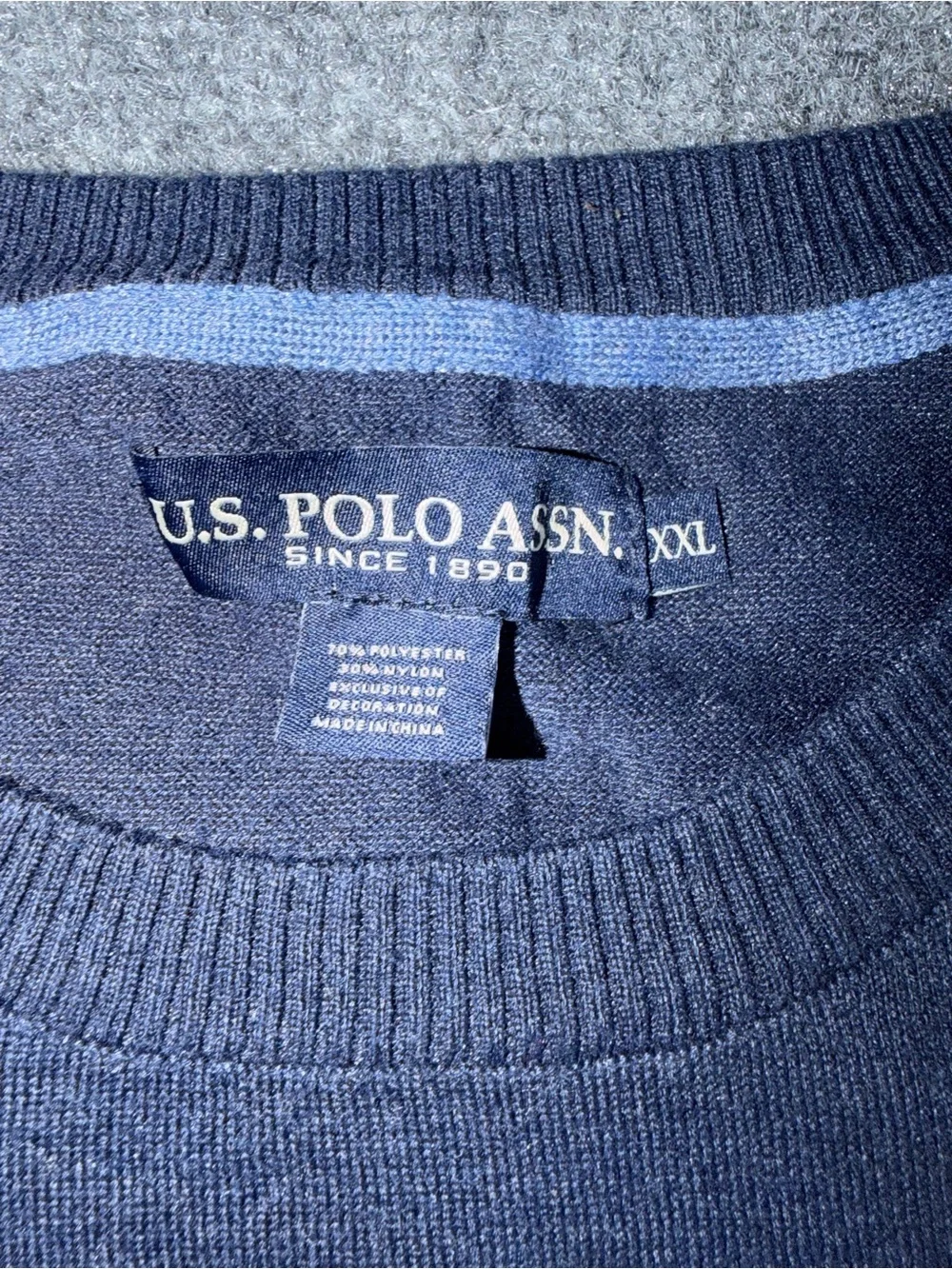 U.S. Polo Assn. Men’s Blue Gradient Crewneck Sweater